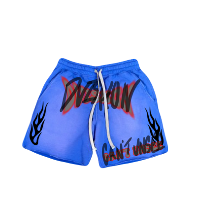 BLUE (DVISHON CANT UNSEE) Washed Shorts